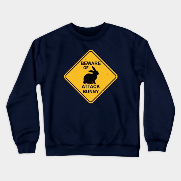 Beware of Attack Bunny Crewneck Sweatshirt by IncognitoMode